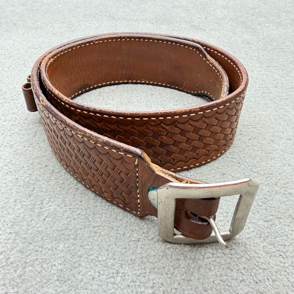 Vintage Bianchi B15 Leather 12 Cartridge Belt OWB Brown .38/45 Cal Size 36